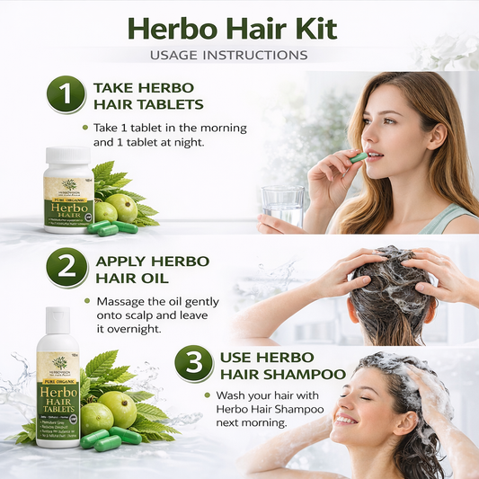 Herbovision Complete Hair Regrowth Kit – Advanced Herbal Solution for Hair Fall & Hair Growth