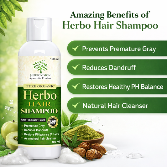 Herbovision Herbal Hair Fall Control Shampoo – Strong, Thick & Healthy Hair (100ml)