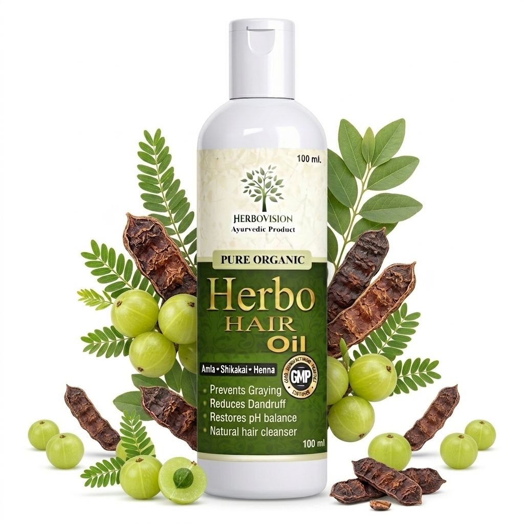 Herbovision Herbal Hair Growth Oil for Hair Fall Control, Regrowth & Dandruff (100ml)