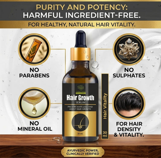 Herbovision Hair Growth Serum 30ml | Anti Hair Fall Ayurvedic Oil | Regrow Thicker, Stronger Hair Naturally