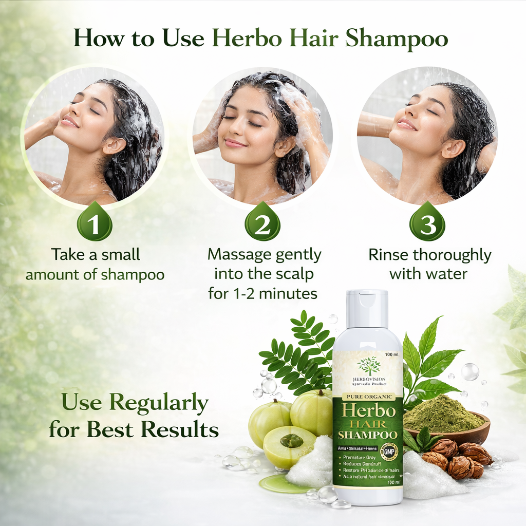 Herbovision Herbal Hair Fall Control Shampoo – Strong, Thick & Healthy Hair (100ml)