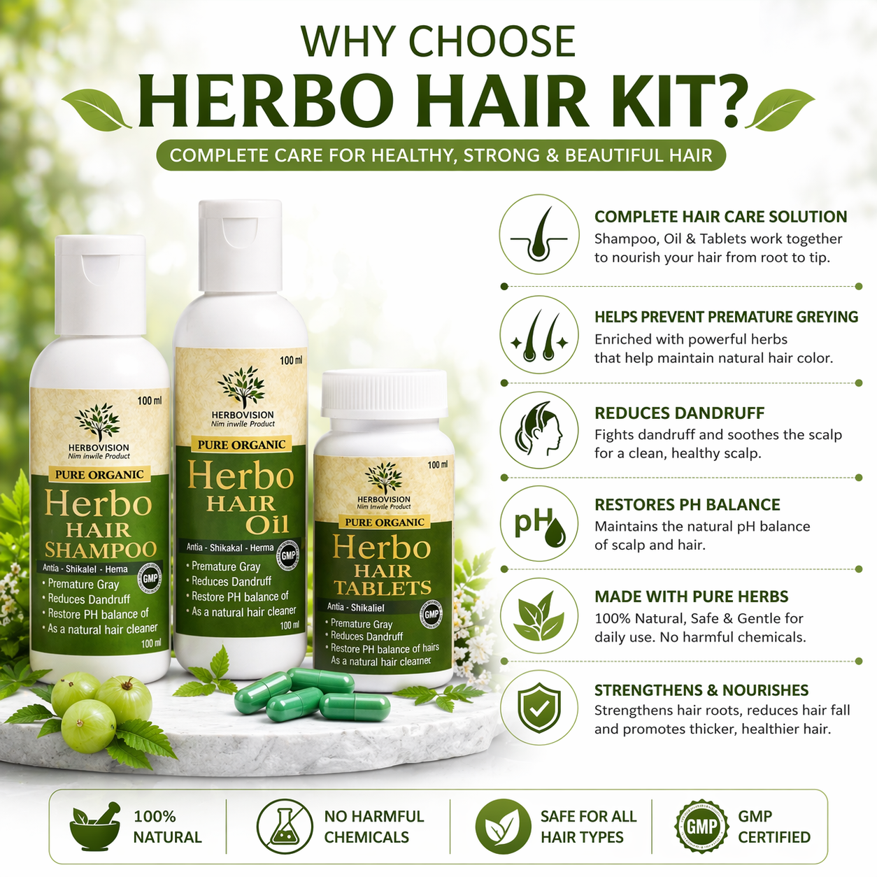 Complete Hair Regrowth Kit – Advanced Herbal Solution for Hair Fall & Hair Growth