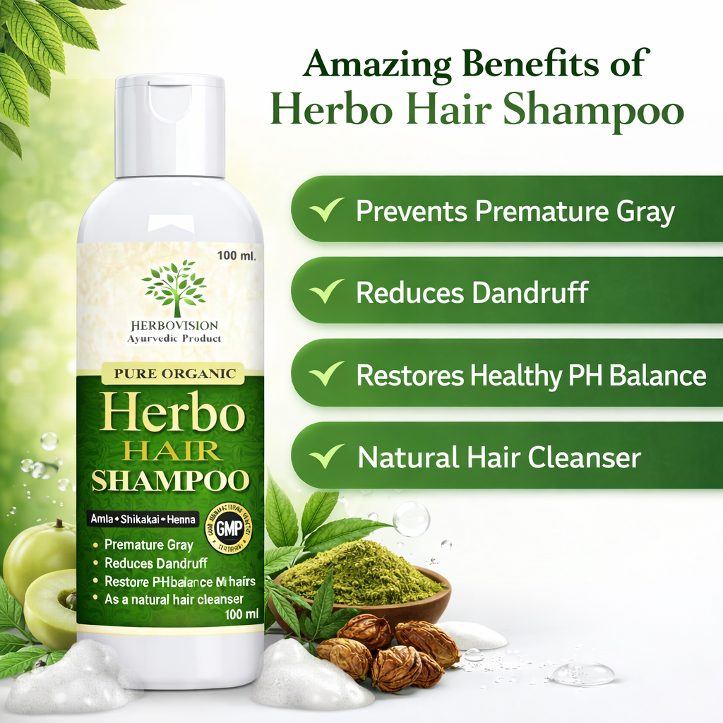 Herbovision Herbal Hair Fall Control Shampoo – Strong, Thick & Healthy Hair (100ml)