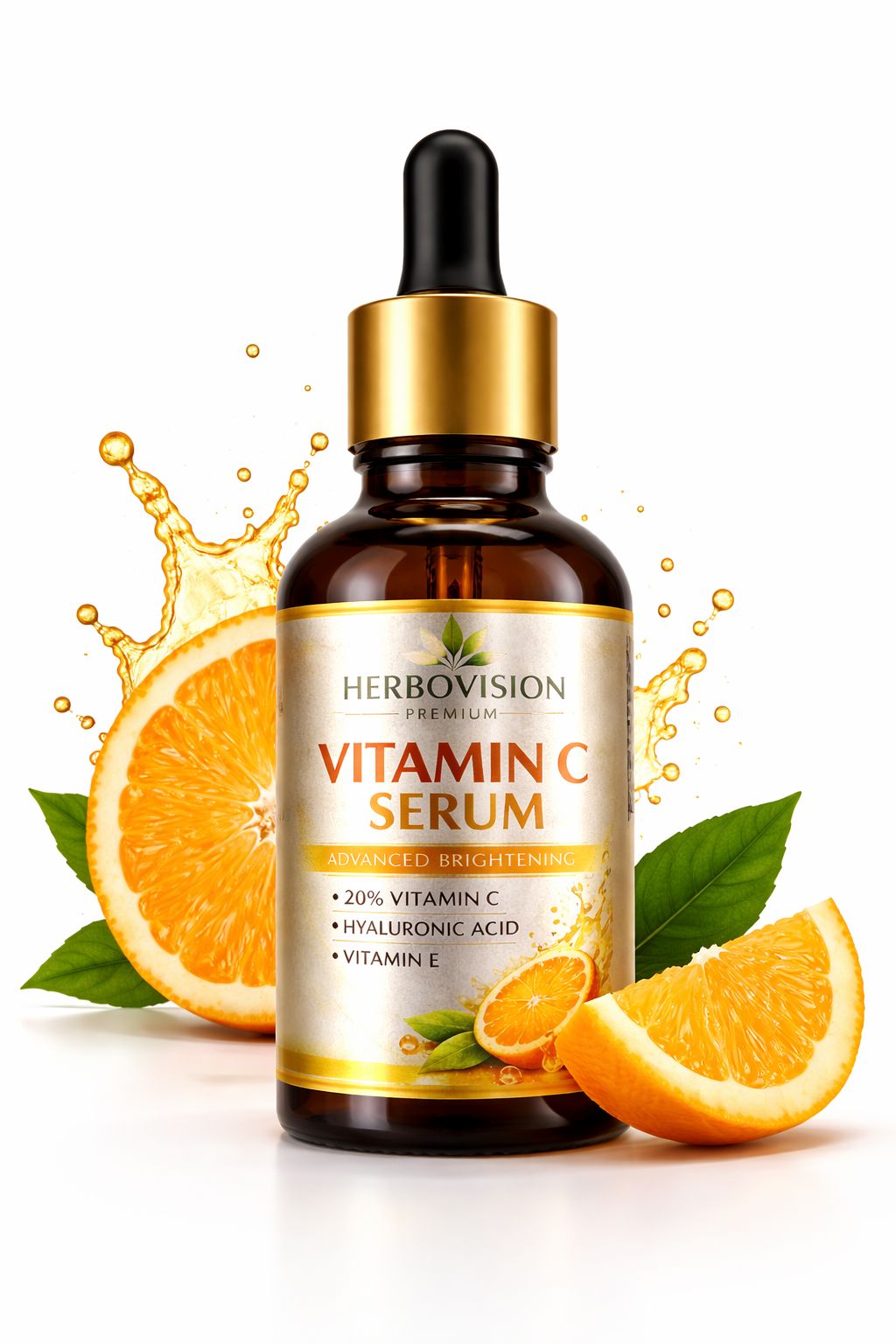 Herbovision Vitamin C Face Serum (30ml) | Skin Brightening & Glow Booster | Reduces Dark Spots & Pigmentation | Hydrating & Anti-Aging Serum for All Skin Types