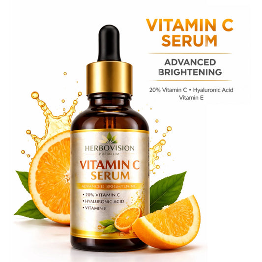 Herbovision Vitamin C Face Serum (30ml) | Skin Brightening & Glow Booster | Reduces Dark Spots & Pigmentation | Hydrating & Anti-Aging Serum for All Skin Types